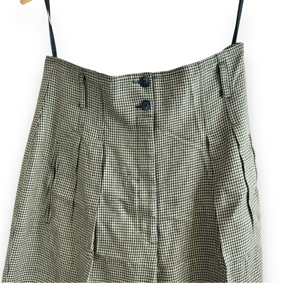 Vintage Jennifer Moore High Waisted Trousers Tan Houndstooth Neutral Wide Leg 80 - Picture 2 of 8